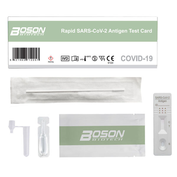 TARJOUS! 5KPL Korona tee se itse pikatesti! Boson Biotech Sars-Cov-2.  1 pakkaus sisältää yhden korona testin. ( Nenätikkutesti )